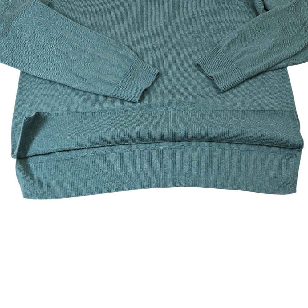 Lucky Brand Sweater M Mint Blue Cotton Blend V-Neck Raglan Classic Minimalist - Picture 9 of 10